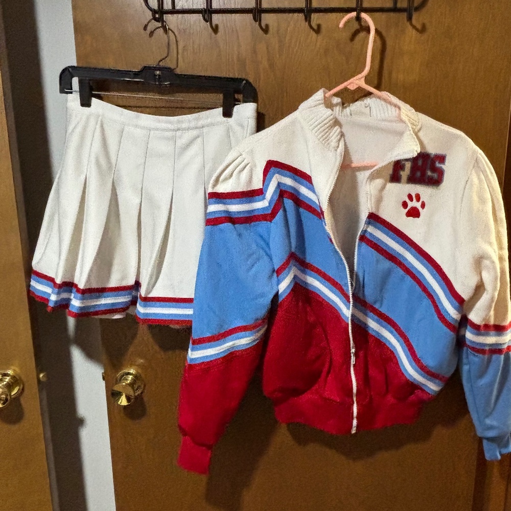 Cheerleader sweater and skirt
